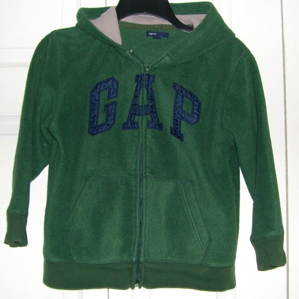 Gap Kids M/8 Green Zip Up Hoodie Waffle Lined Hood